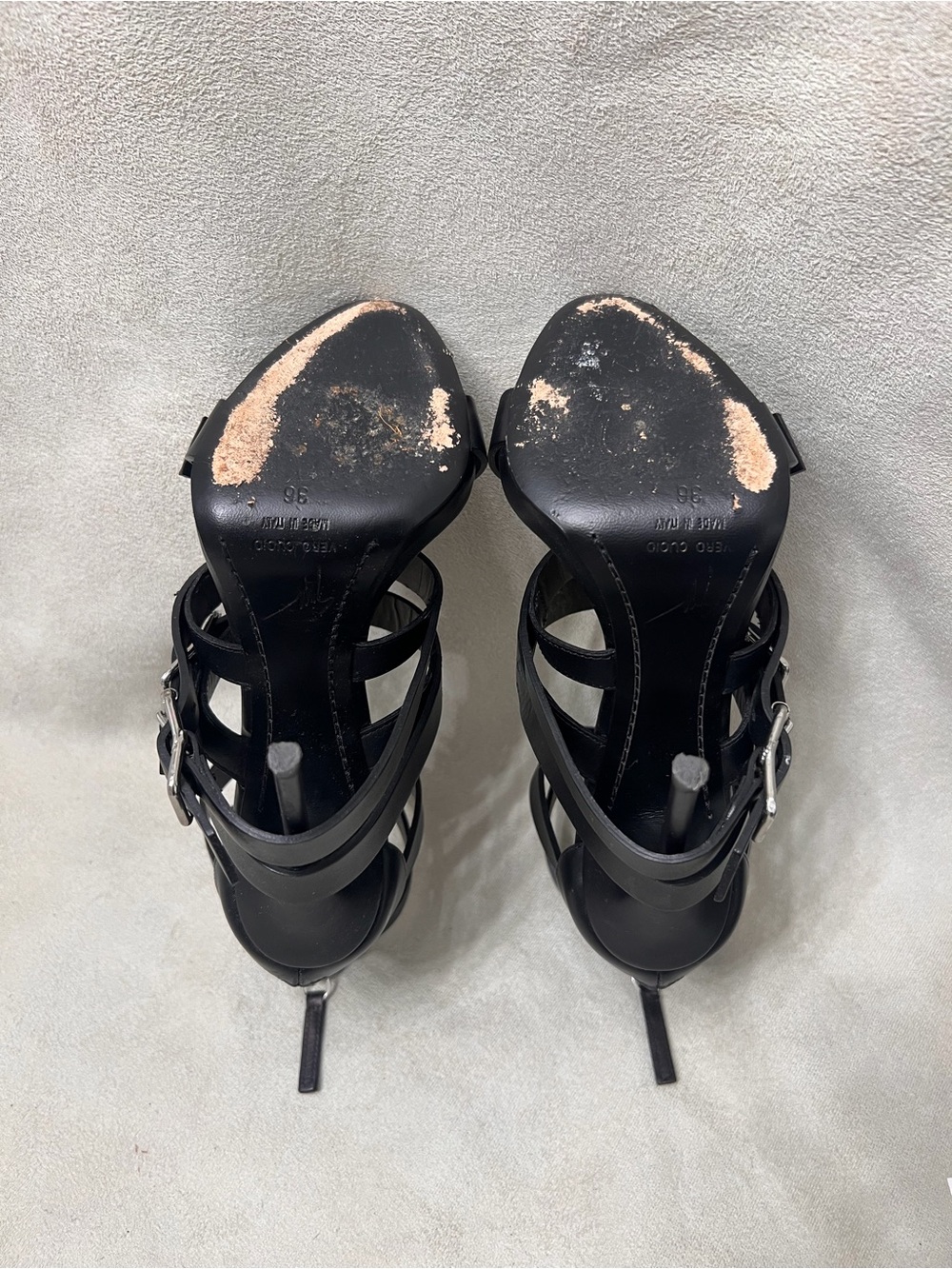 Giuseppe Zanotti Sabbia Black Multi-Buckle Strappy Stiletto Sandals - Picture 7 of 7
